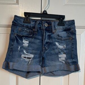 Aeropostale Blue Distressed Jean Shorts